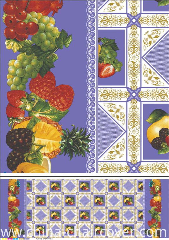 Nonwoven Backing PVC Tablecloth with Vegetable and Fruit Design